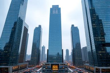 Edificios de oficinas modernos en un centro financiero